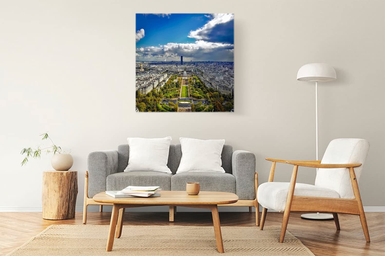 VERRE ART Wood Framed Canvas - Wall Decor for Living Room, Bedroom, Office, Hotels, Drawing Room (22in X22in) - Champ De Mars