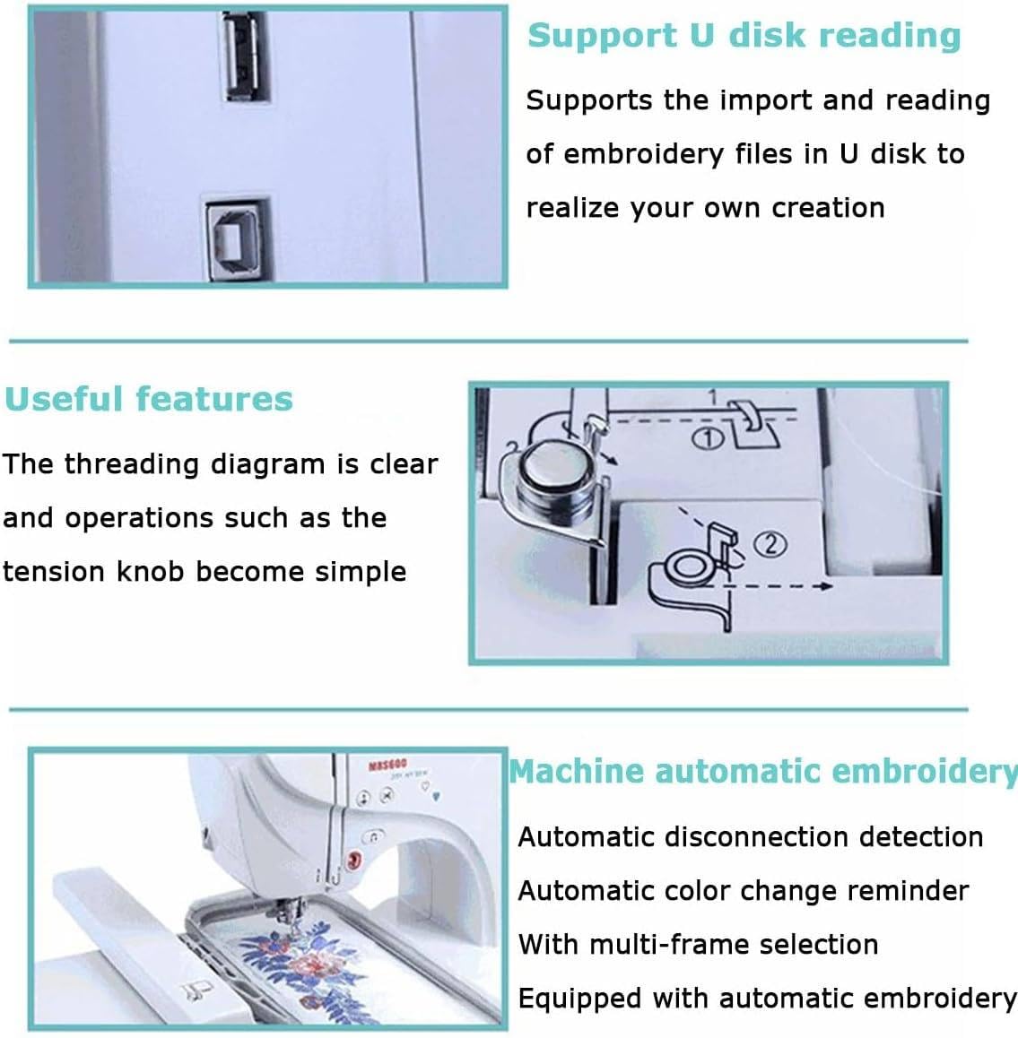 Amazon.com: Automatic Sewing Machine, Electric Embroidery Machine