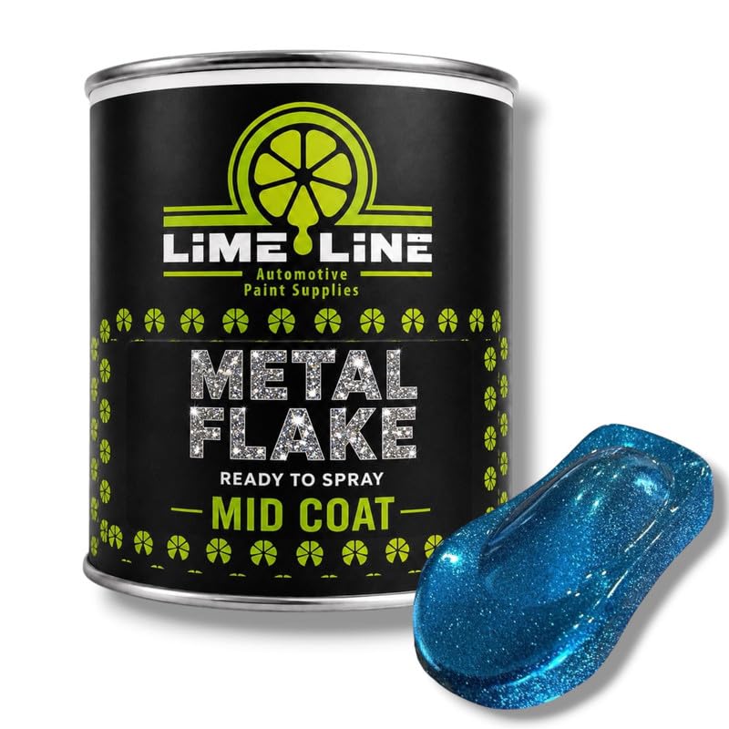 LiME LiNE Automotive Metal Flake Midcoat - No Reducer Needed (Sky Blue, 1 Quart)