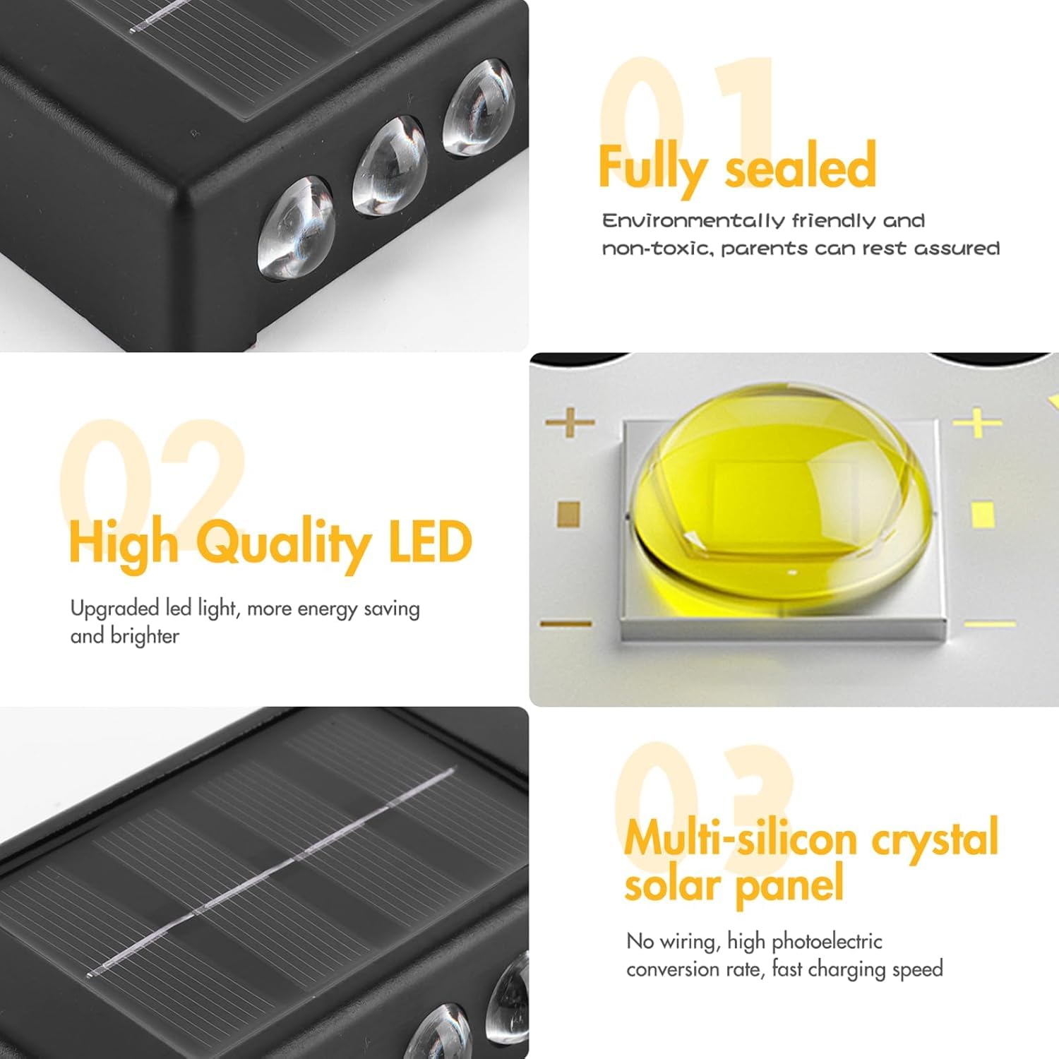 WIGUROE Solar Wall Lights Outdoor - Image 4