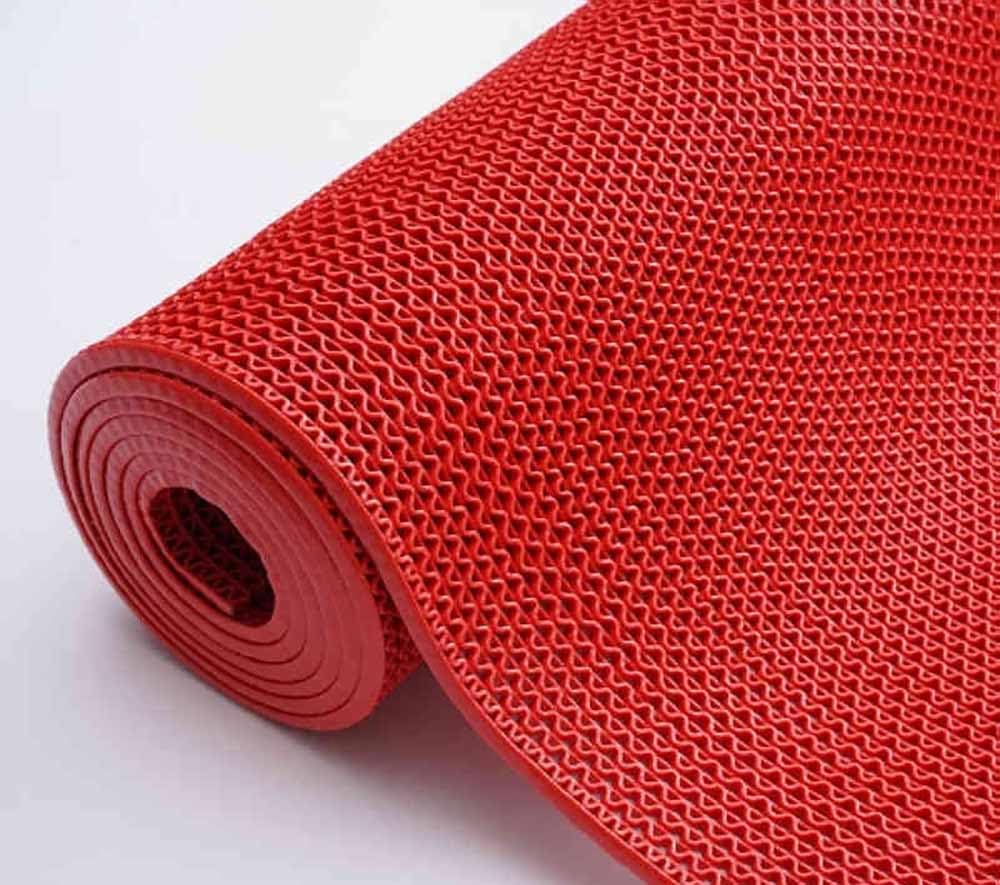 Badezimmerteppichmatte, Bodenmatte aus PVC, Badewannenmatte, rutschfeste Duschmatten mit Abflusslöchern, rote Badezimmer-Badewannenmatten, Duschbodenmatte, rutschfeste Badematten for Duschkabinenmatte