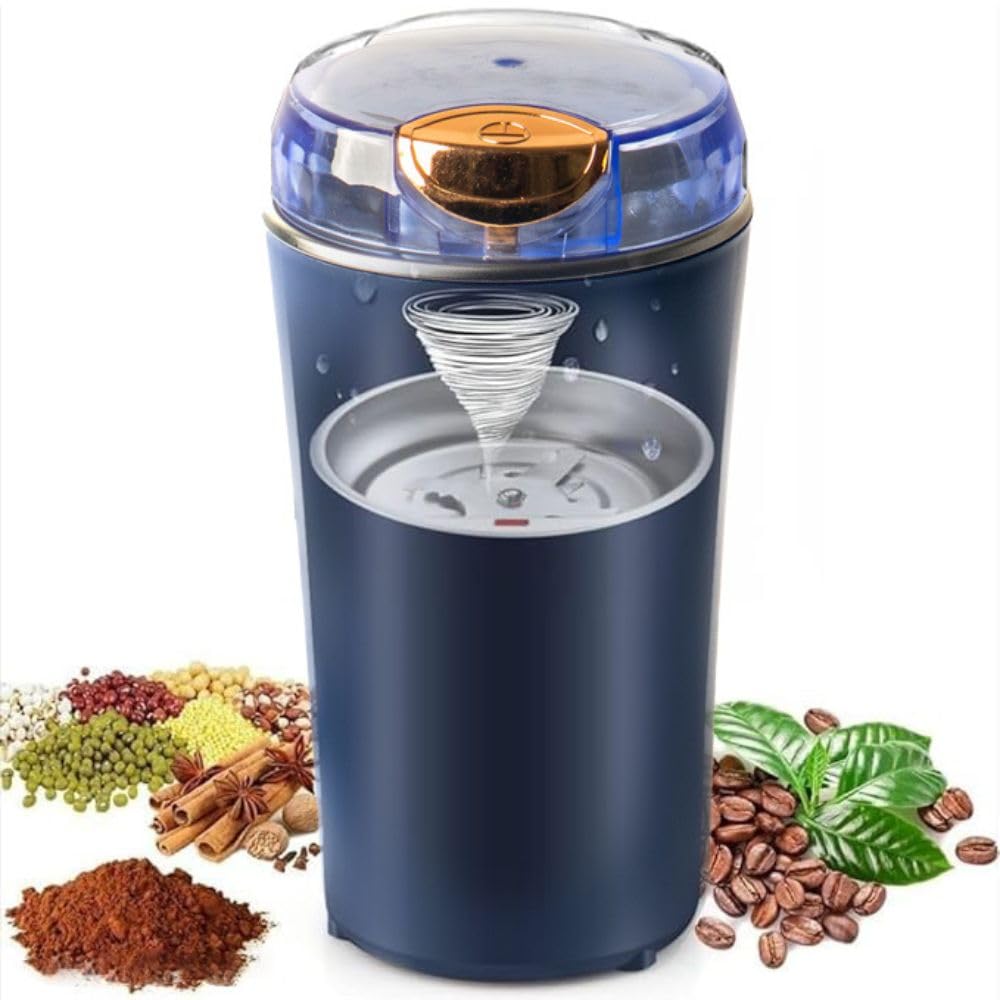 Portable Electric Coffee & Spice Grinder | 300W Stainless Steel 4-Blade Grinder for Masala, Spices, Nuts & Herbs | One-Touch Control, Compact & Durable-image-17