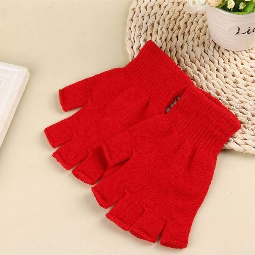 Lot De 2 Paires De Mitaines Demi-doigts En Tricot Thermique - Chaudes Pour Hiver, Travail, Vélo, Course - Homme Et Femme