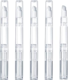 ツイストペン 5本入り 5ml 回転式 透明 詰め替え メイク容器 化粧品 ネイルオイル 香水 リップグロス チューブ ブラシヘッド付き 小分けボトル 旅行小物