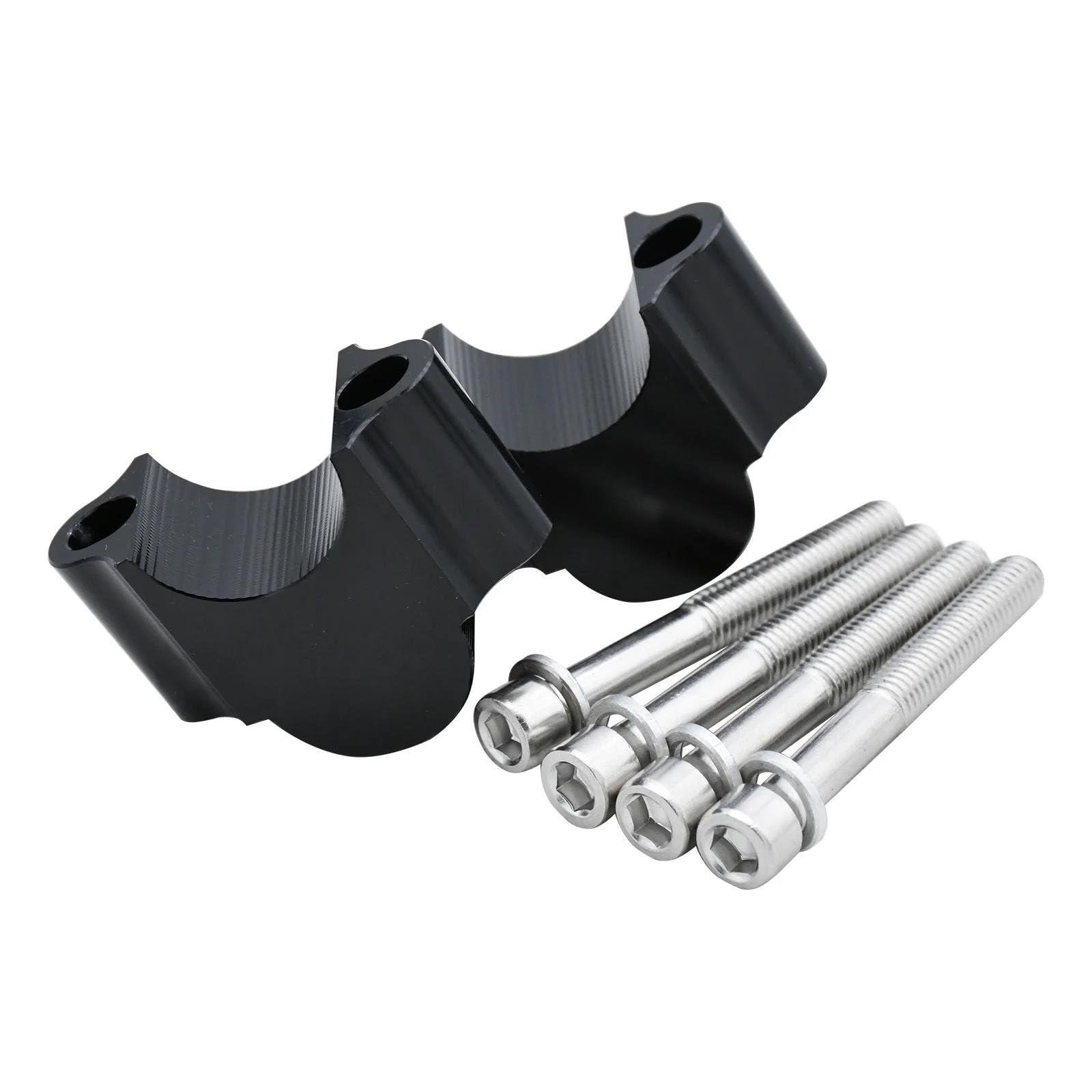 Pièces Moto Pour 22/28mm Universel Moto Guidon Riser Support De Montage Pince(22mm Black)
