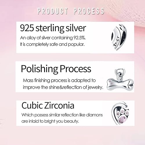 Miniatura 4 de LNQOBU Abalorios de plata de ley 925 para pulseras Love Mom Heart Charm Travel Charms Fit Mother Day Gift