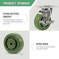 Vista 4 de 4 ruedas resistentes de 1.5 pulgadas, soporte de acero inoxidable para horno de alta temperatura, juego de 4 con capacidad de hasta 2800 libras