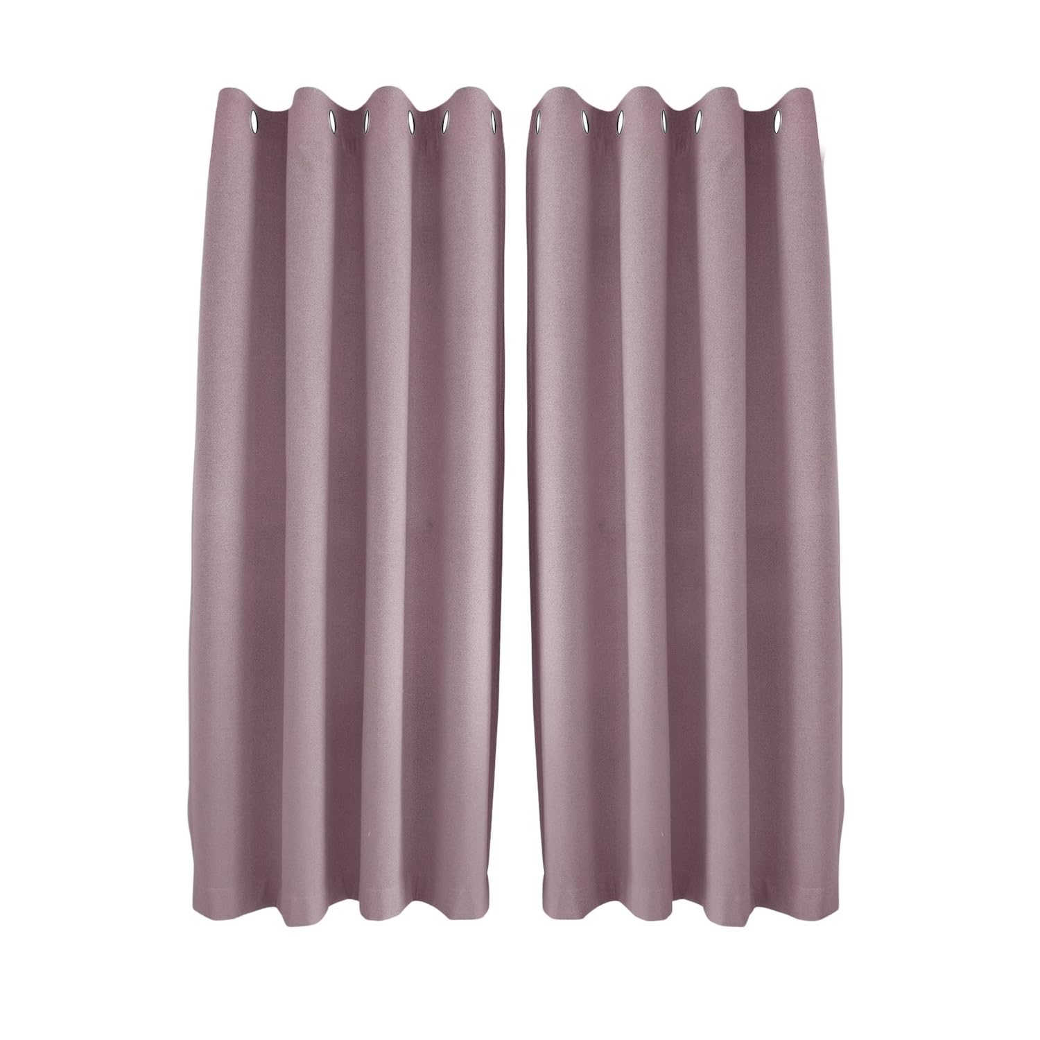 Happy Homewares Lavender Pink Linen Blackout Curtains - 46 x 63 Inch Drop - Elegant Eyelet Curtains with Soft Linen Texture - 2 Panels for Bedroom or Living Room