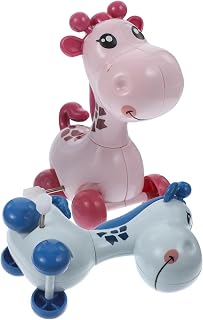 Totority 2 Pçs Cesta De Brinquedos De Girafa Presente Mini Pelúcias Pequenos Brinquedos De Animais Mininatura Decoração De Girafa Brinquedo De Animais De Corda Brinquedos De Relógio