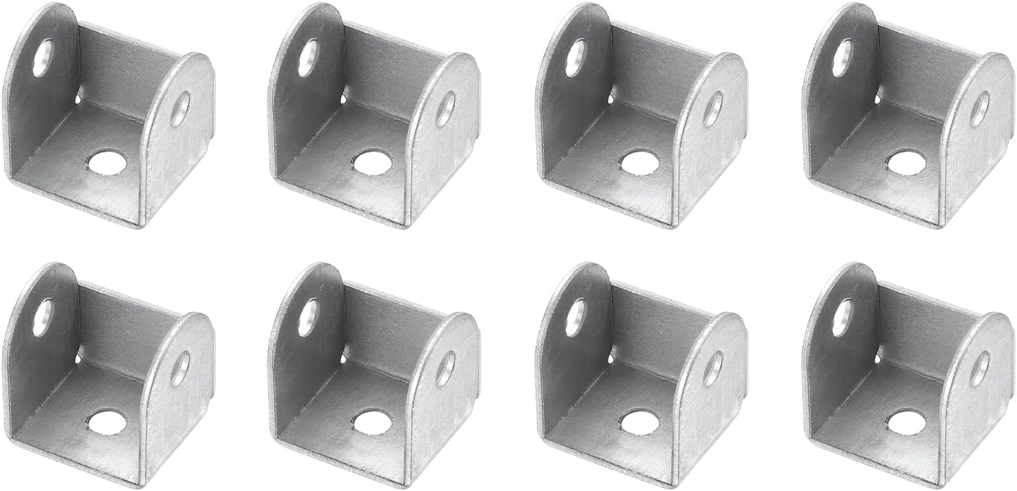 uxcell 10 Pcs U Bracket for 0.83" Panels, 22 x 24 x 24mm Metal U Shaped Fasteners Brackets for Guardrail or Partitions Connection, Silver