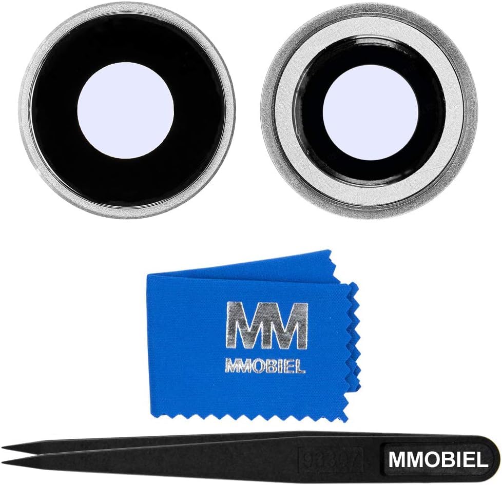 MMOBIEL Vidrio para Lente Cámara Trasera Compatible con iPhone XR - 6.1 Inch - 2018 - Cristal de la Objetivo Posterior Reemplazo Incl. Pinzas y Limpiador - Blanco