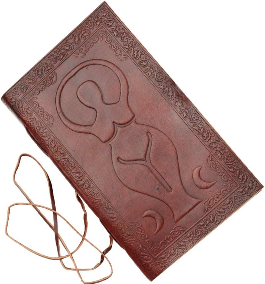 Goddess Triad Embossed Leather Journal