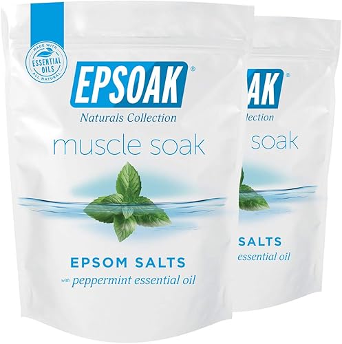 Miniatura 10 de Epsoak Muscle Soak - Bolsa de sal de Epsom resellable con aroma a menta de 2 libras, fabricada en los Estados Unidos, certificado libre de crueldad