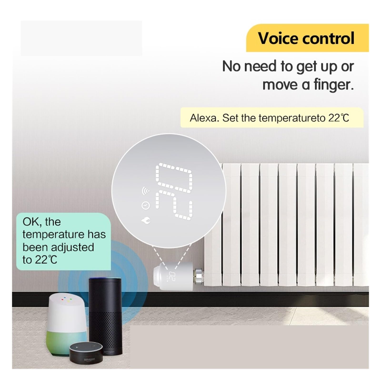Termostat TRV WiFi Direct, Inteligentny Zawór Grzejnikowy, Programowalny Siłownik Regulatora Temperatury, Współpracuje Z Automatyczna Regulacja(1PCS TRV604)