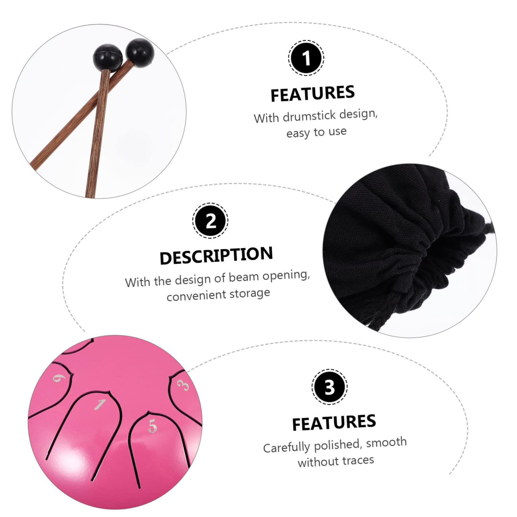 Sosoport Steel Tongue Drum Hand Drum for Boys and Girls Adults Creative Instrument for Music Meditation Yoga