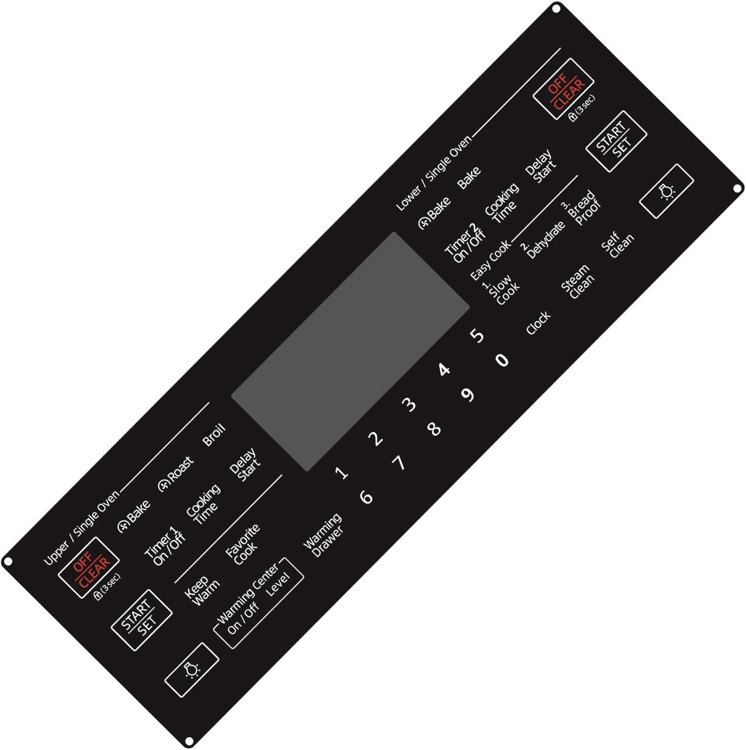 DG34-00032A Oven Membrane Switch Touchpad Overlay Black Display Compatible with Samsung Range Stove Oven Replacement for NE59J7750WS/AA, NE59J7850WG/AA, NE59J7750WS/AC,NE59J7850WS/AA-03/06