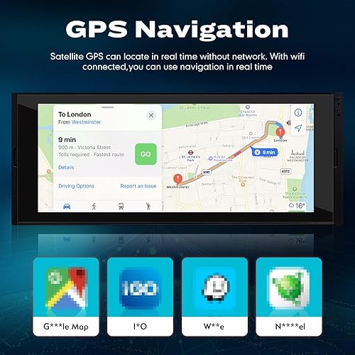 Miniatura 52 de KUNFINE Universal CarPlay/Android Auto Autoradio Android FM Radio Navegación del Coche Estéreo Pad Reproductor Multimedia GPS 7 "IPS Pantalla Táctil