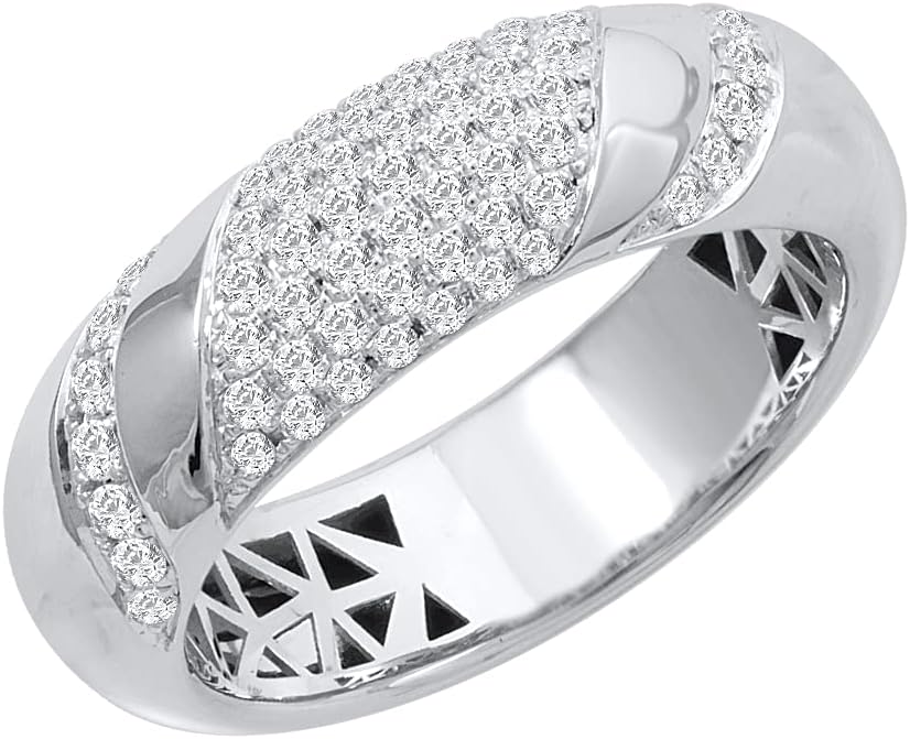 0.40 Carat Unisex Diamond Wedding Band Ring in 14K Gold (I1-I2 Clarity)