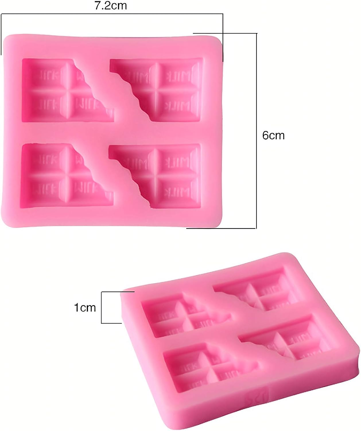 2 Pcs Half Chocolate Shape Soap Silicone Mold, hocolate Fondant Mold Cake Topper Decoration Candle Resin Mould Chocolate,Polymer Clay,Soap,Crafting Projects