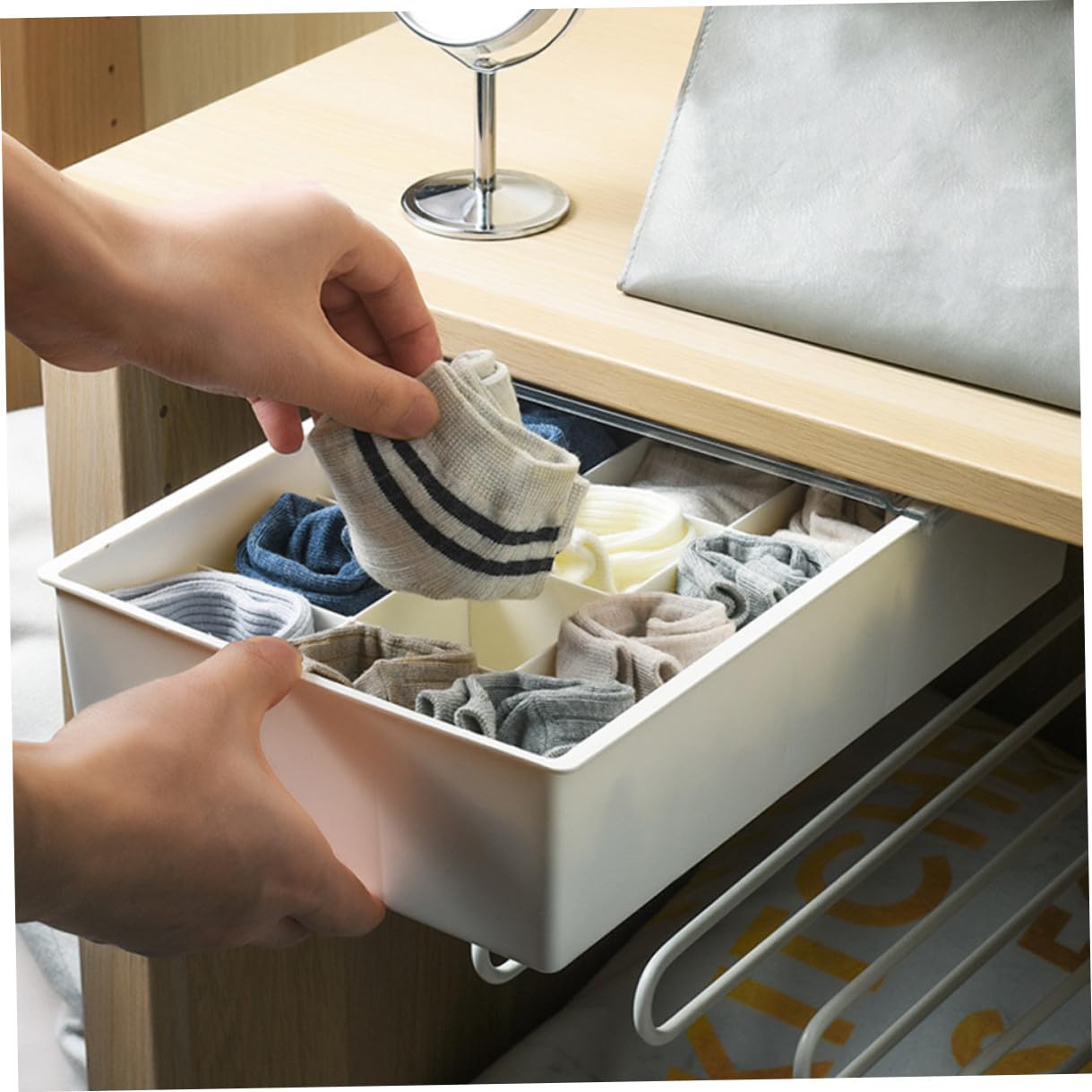 ABOOFAN Organizzatore Ordinare Bianco in Divisori da Scatola Porta Biancheria Intima Cassetto in Armadio e Spazio Living
