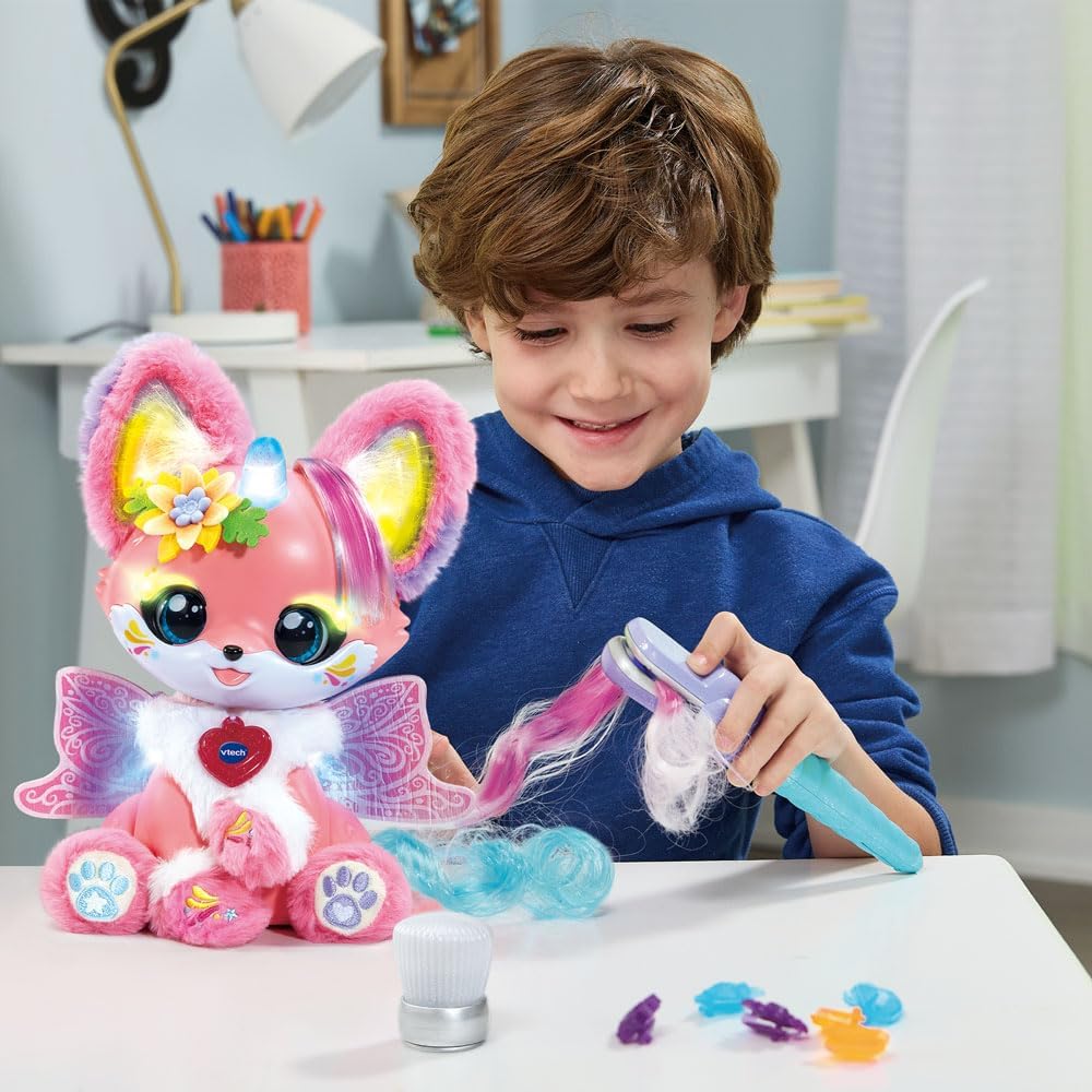 VTech Lili Beauty Magic Hairstyle and Makeup, Animal Interactive Child | Fantastic Unicorn for Children Aged 4 Years and Above, Interactive Companion Who Speaks and Sings in French