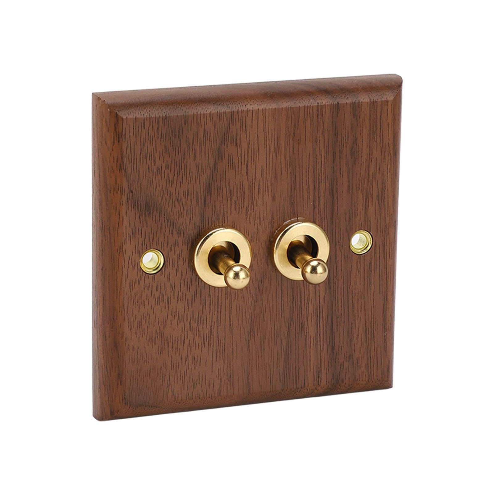 Dwupozycyjny Przełącznik Retro Z Czarnego Orzecha Podwójny, 50 Hz 250 V, Panel Ścienny Do Montażu, Śruba Mosiężna (do Dekoracji Wnętrz)