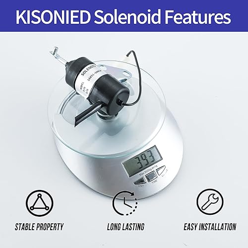 Miniatura 5 de 16851-60014 Solenoide de apagado de combustible 16851-60010 16851-60011 16851-60012 052600-4531 101046 Reemplazo para pieza de tractor Kubota,