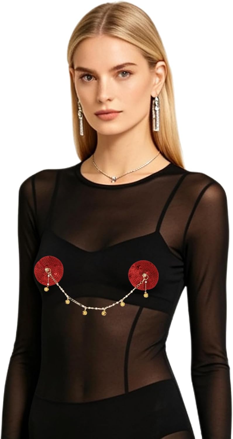 Adult Lingerie Chain Nipple Covers Body Stickers