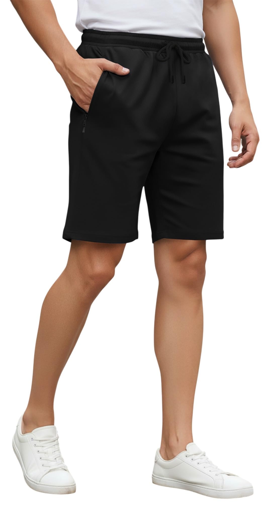 Fashion Men's Outdoor Quick Dry Lightweight Sports Shorts (Pack of 1) Black-image-7