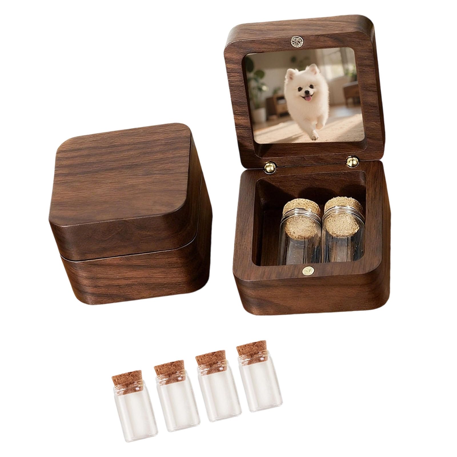 Piceioep Pet Coat Storage Unit Built From Strong Wood for Extended Preservation Pet Remembrance Wooden Case