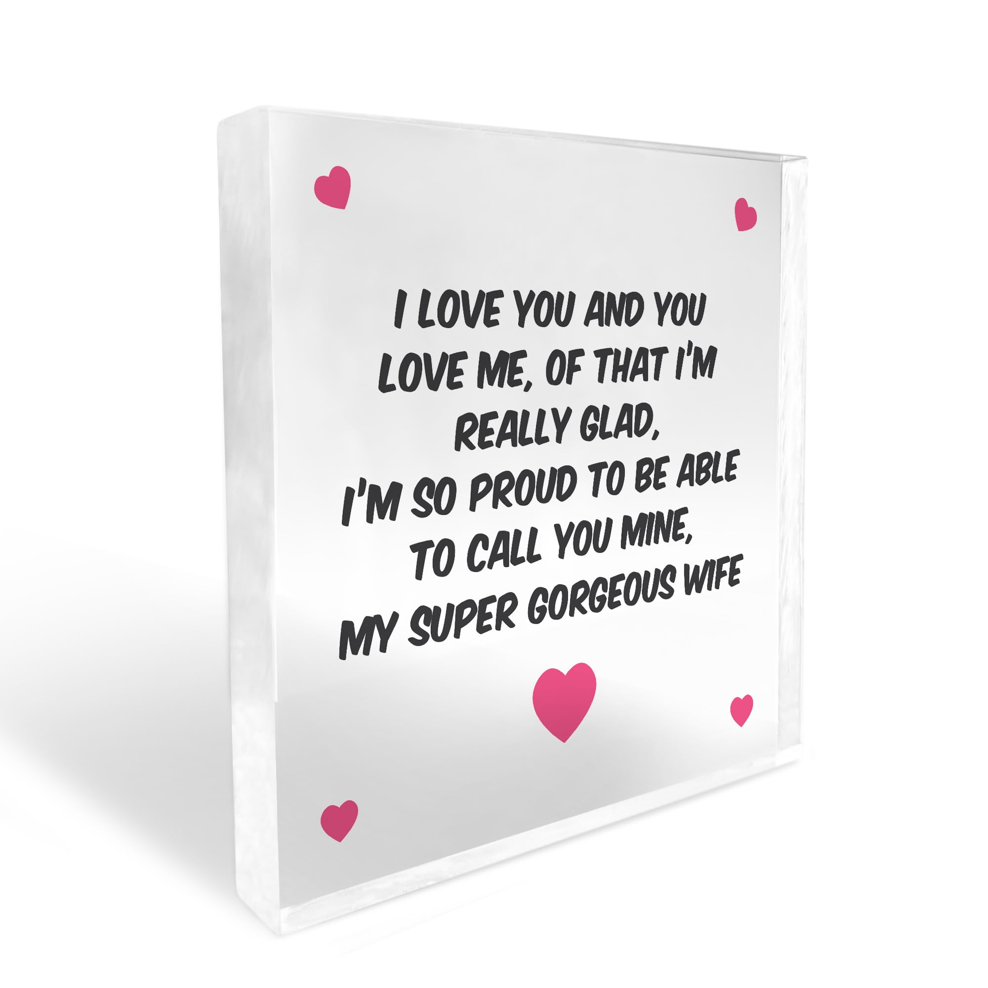 Red Ocean Valentines Day Anniversary Birthday Gift For Wife Acrylic Block Gift For Her Wife Gift Ideas Gift For Women For Valentines Anniversary Keepsake