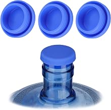 TOYMIS 5 Gallon Water Jug Caps, 3pcs Water Jug Lid Reusable Silicone Water Bottle Caps Replacement Leak-Proof Water Bottle Accessories for 55mm Bottle (Blue)