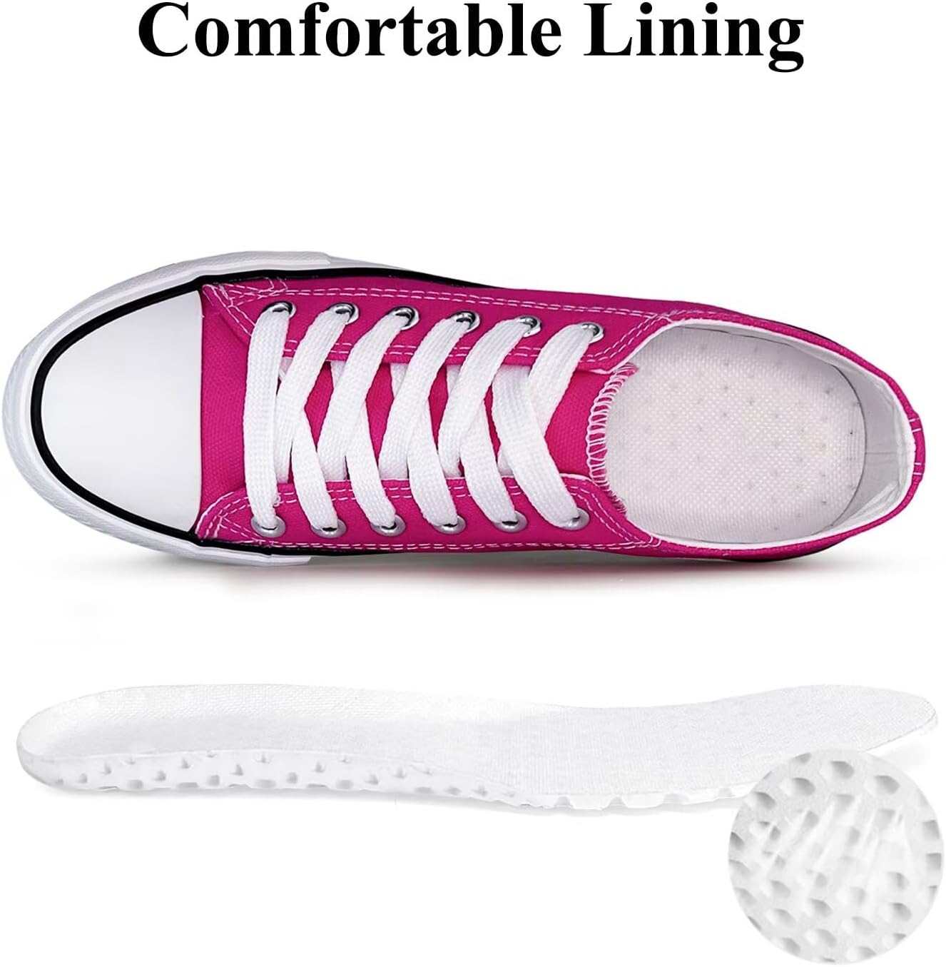 Canvas Shoes for Women Casual Low Top Sneakers, Womens Fashion Classic Lace Up Walking Shoes for Everyday Wear - Image 3