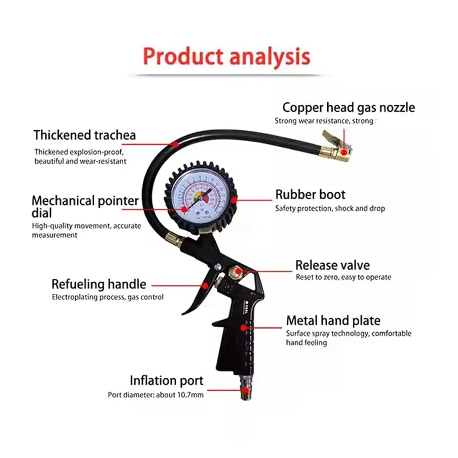 TPMS 0-16Bar/0-220Psi Tyre Pressure Gun Tire Pressure Gauge for Air Compressor Car SUV Motorcycle Inflator Pump Tire Repair Tool Precise(Gray)