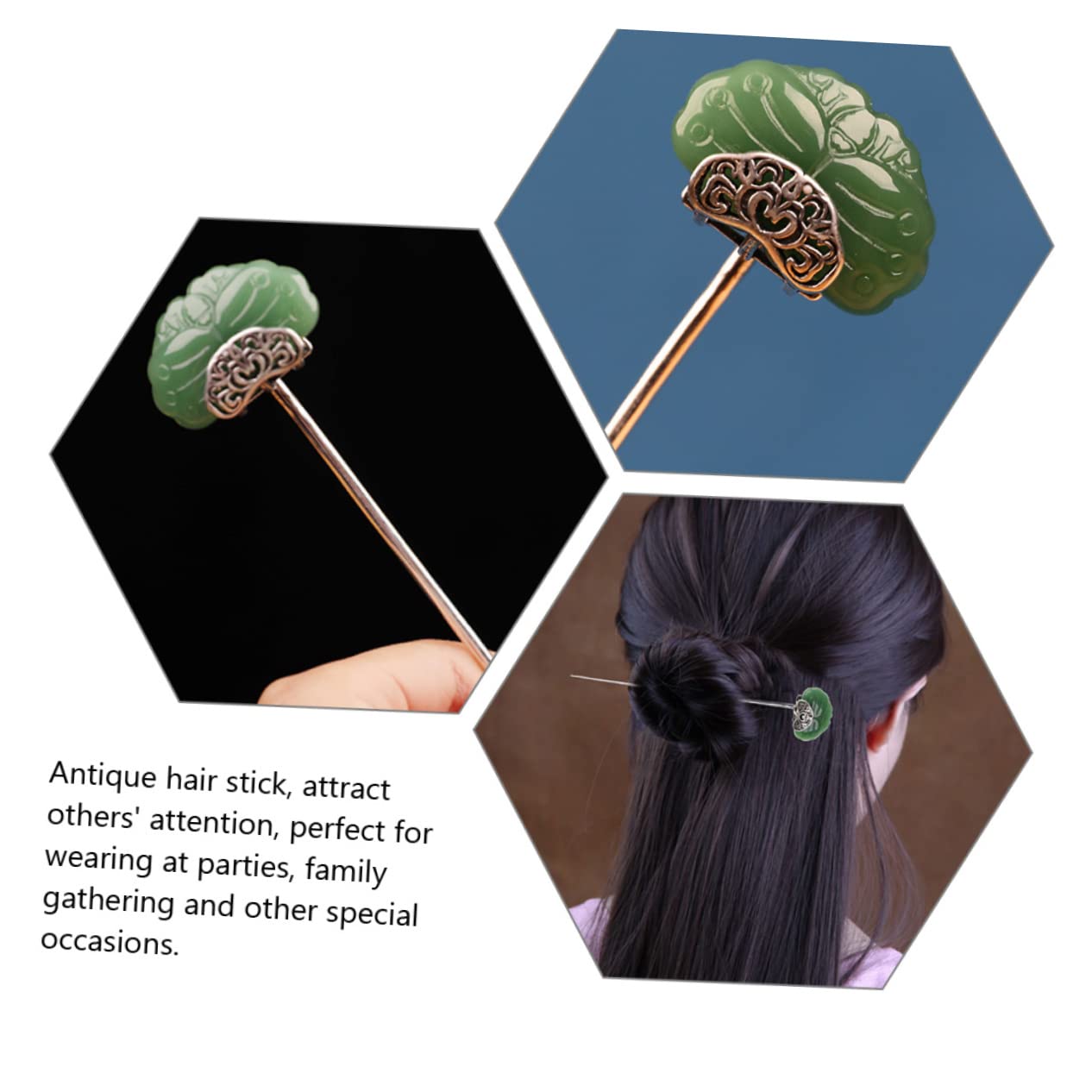 Housoutil 3stücke Chignon Pin Haarnadel Mit Achat-dekoration Für Frauen Elegante Haarschmuck Für Lange Haare Geeignet Für Hochzeiten Und Festliche Anlässe Robust Und Stilvoll