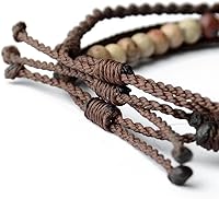 Vista 426 de Handmade Natural Stone Beaded Healing Bracelet Gift for Men Adjustable Rope String Bracelet