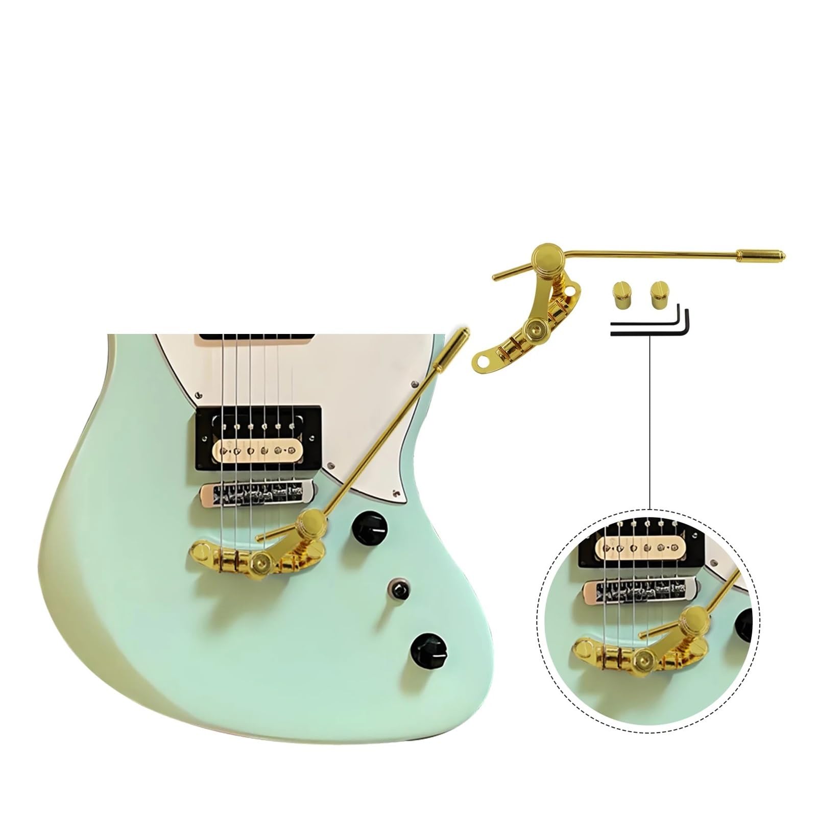 Tune-O-Matic Roller-Gitarrensteg mit Tremolo-Saitenhalter, Schwarz