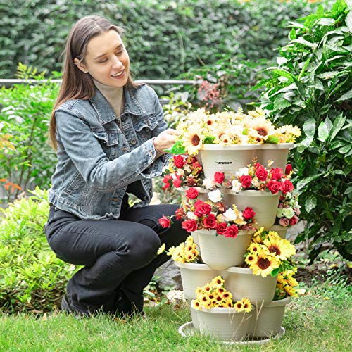 Vivosun 5 Tier Vertical Gardening Stackable Planter For Strawberries, Flowers, Herbs, Vegetables #TOP1