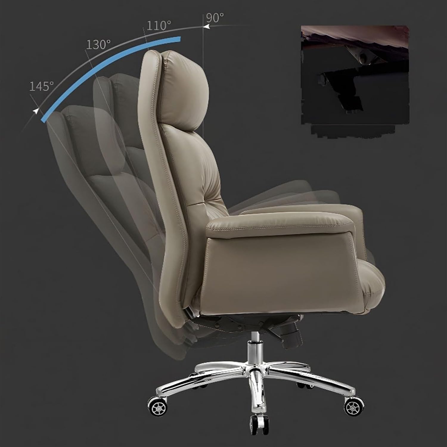 GLigeT Executive Desk Chair Home Computer Chair Office Chair Reclinable Seat Business Swivel Chair Conference Room Chair Sofa Chair Office Chair (Color : Brown)