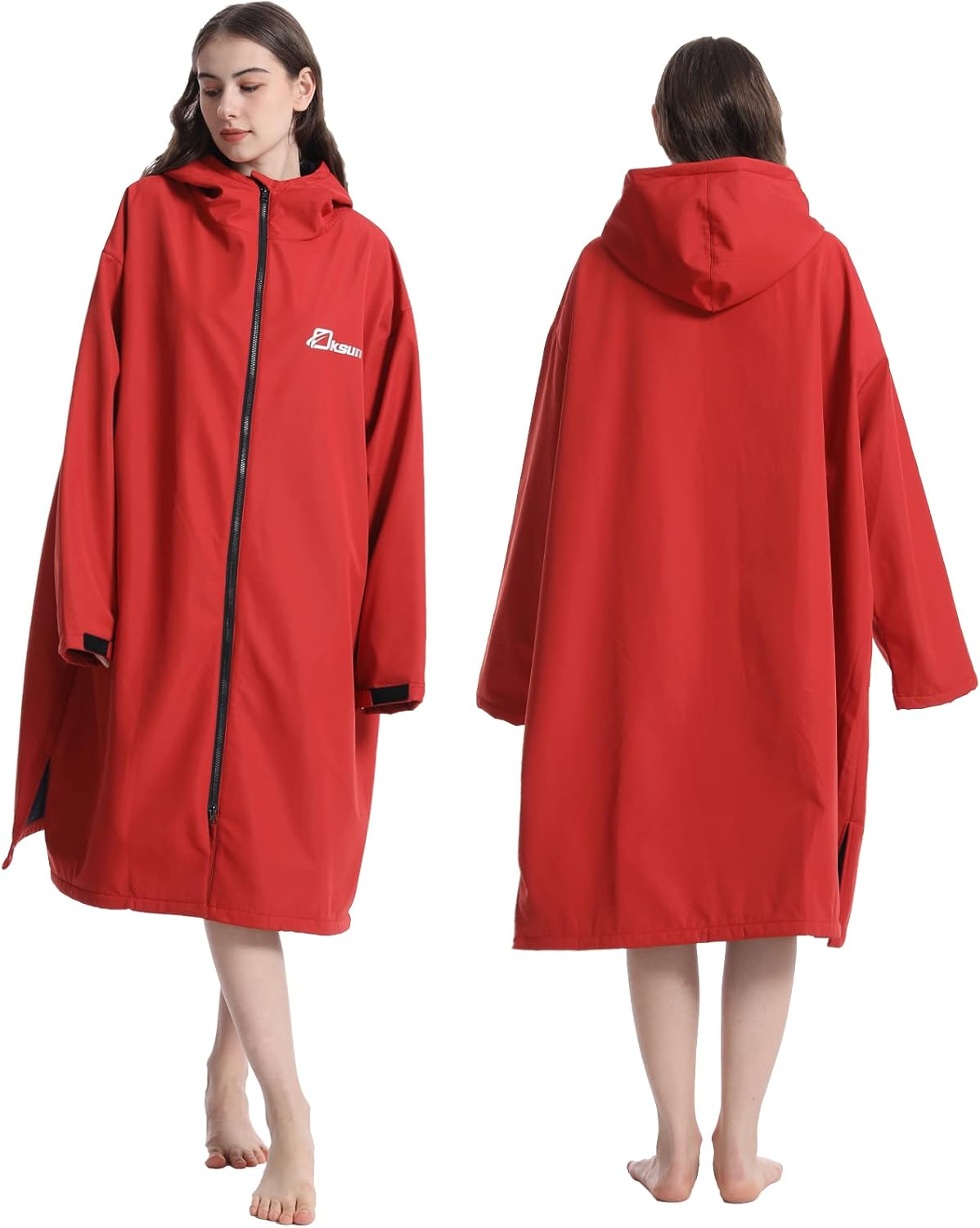 Oksun Oversized Waterproof Swim Parka: Windproof Warm Swimming Coat - Water Resistant Jacket - Thin Fleece Lined Surf Poncho - Image 7