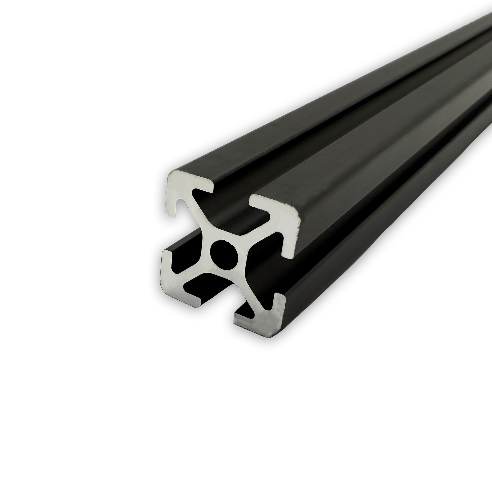 Aluprofil 20x20 mm | Nut 5 | 6 Stück mit 2 Meter = 12 Meter | schwarz eloxiert | Aluminium Profil | I-Typ |Nutenprofil | Aluprofil | Alu Profil | Leicht | Montagesystem |