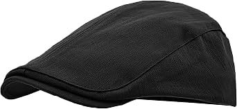 Newsboy Cap for Men 100% Cotton Adjustable Vintage Gatsby Flat Cap