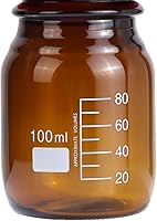 Vista 6 de 20 piezas de vidrio de borosilicato ámbar 3.4 fl oz graduado redondo laboratorio reactivo medios/botella de almacenamiento con tapa de rosca naranja