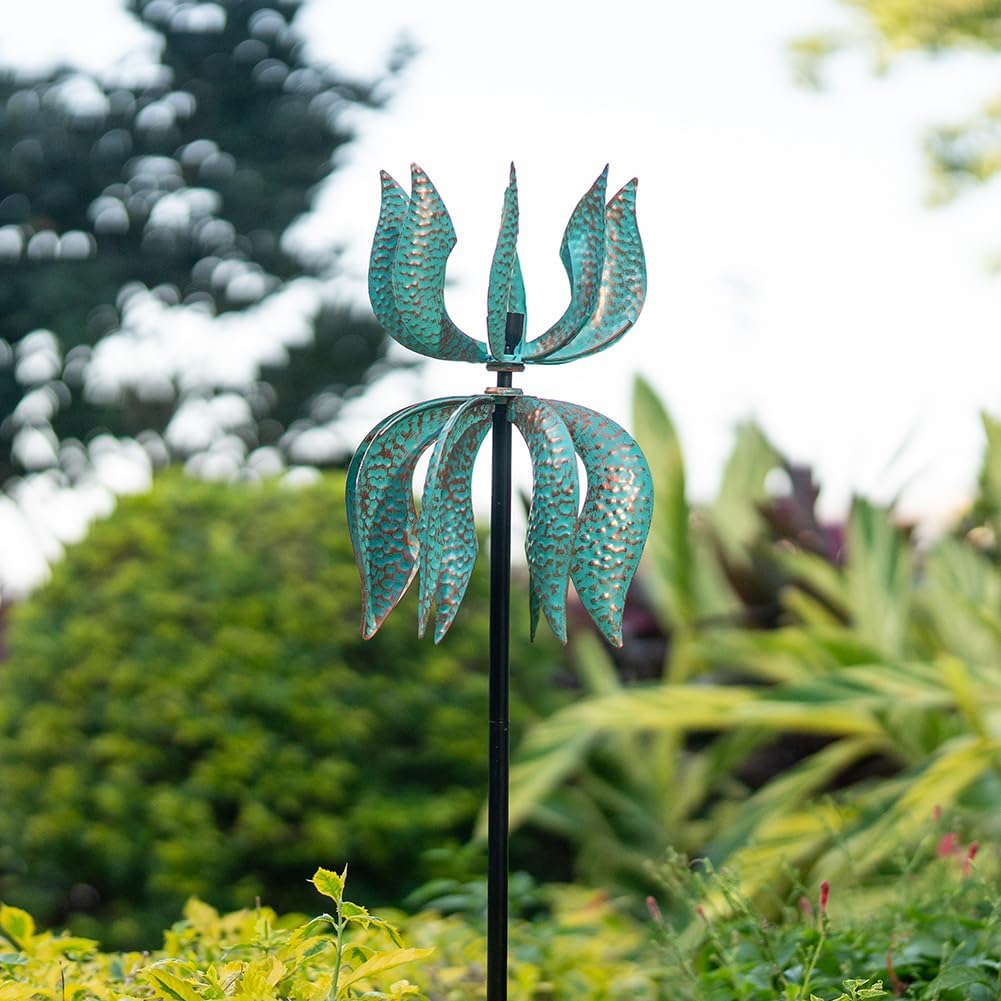 Viveta Wind Spinners Outdoor-360° Rotating Garden Spinner-Kinetic Wind Spinners-Durable Metal Windmill for Outdoor Yard Lawn Garden(Green)