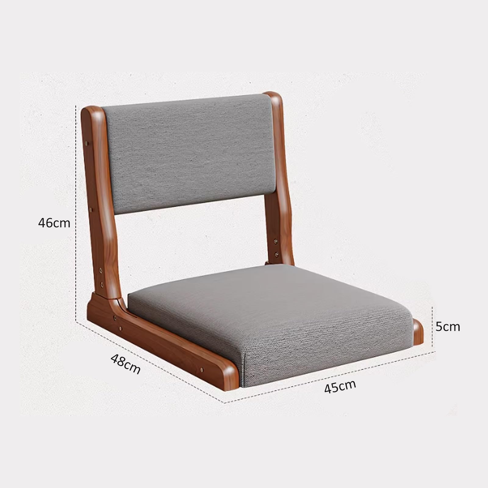 Silla japonesa plegable con soporte para la espalda, sofá perezoso sin patas, para meditación, té, lectura y relajación, cómodo asiento portátil