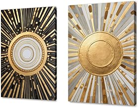 تابلوه مودرن هندسي بالالوان الاسود والفضي والدهبي مقاس 60X85cm طباعه على كانفاس من سفير آرت فضي - أسود - ذهبي AH175