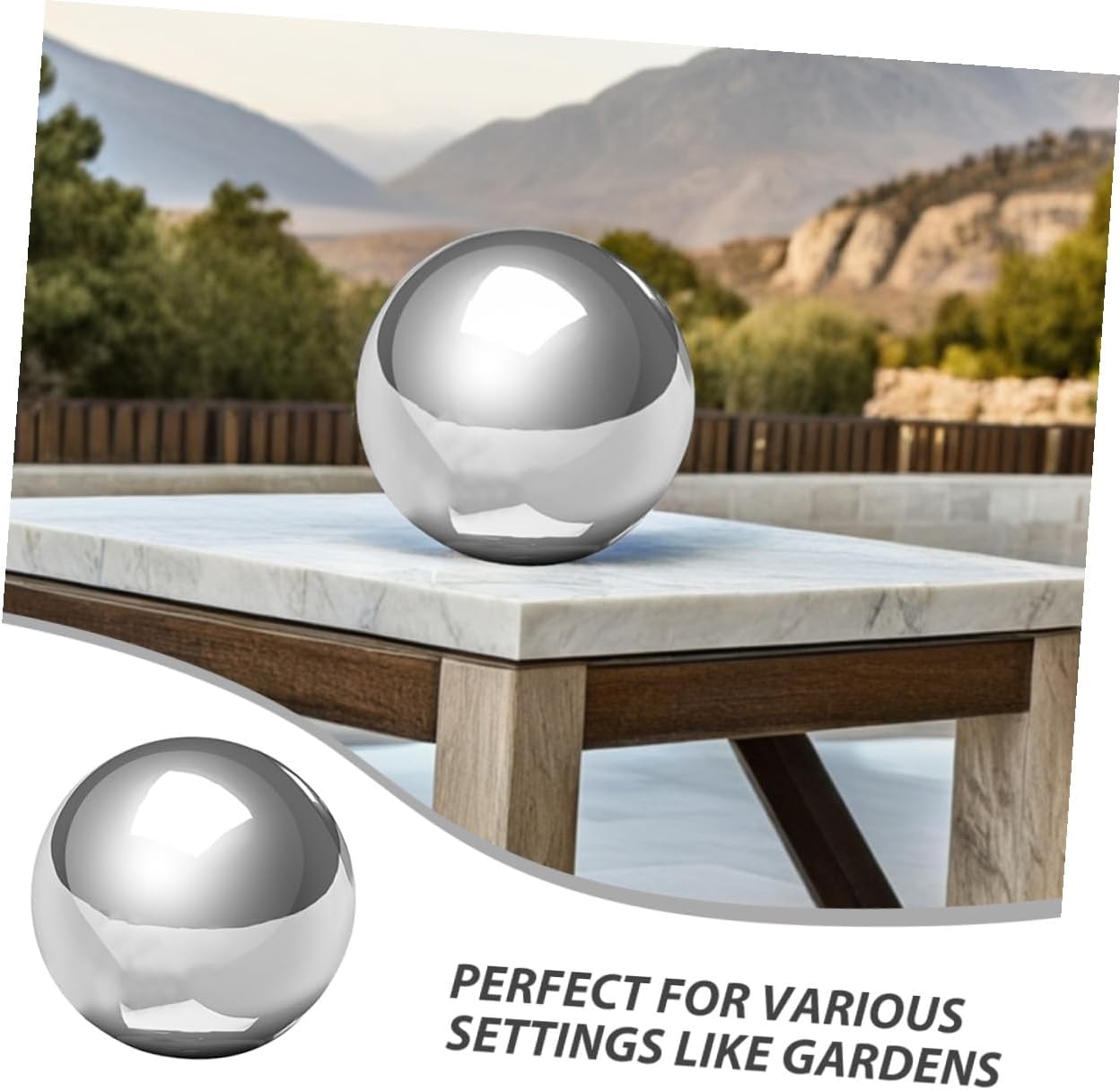 Stainless Steel Garden Mirror Gazing Ball 20cm Polished Reflective Sphere Outdoor Lawn Decorative Sphere 1mm Thick 201# Stainless Steel