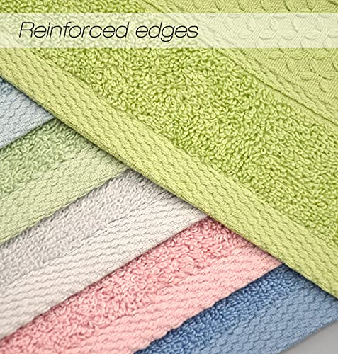 Cleanbear Hand Towel Face Towel Set,100% Cotton, Assorted Colors Hand Towels, Size 29" X 13", 6-Pack 6 Colors #TOP4