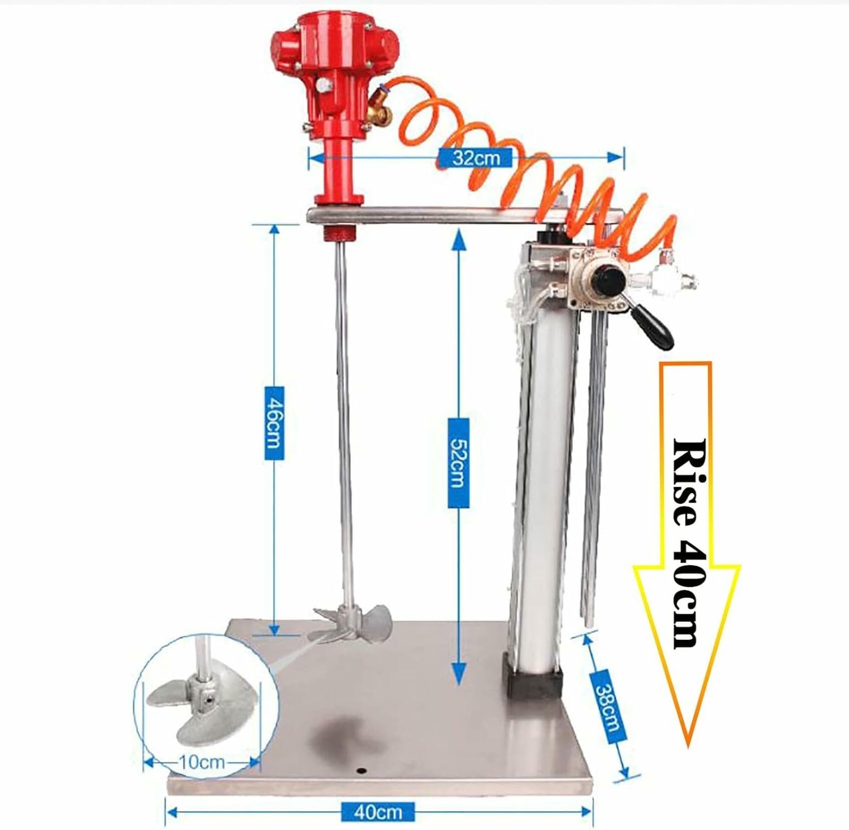 Miscelatore pneumatico for vernice Miscelatore pneumatico for vernice con pompa a membrana, agitatore for vernice a sollevamento automatico da 5 galloni, strumento for miscelazione di rivestimento