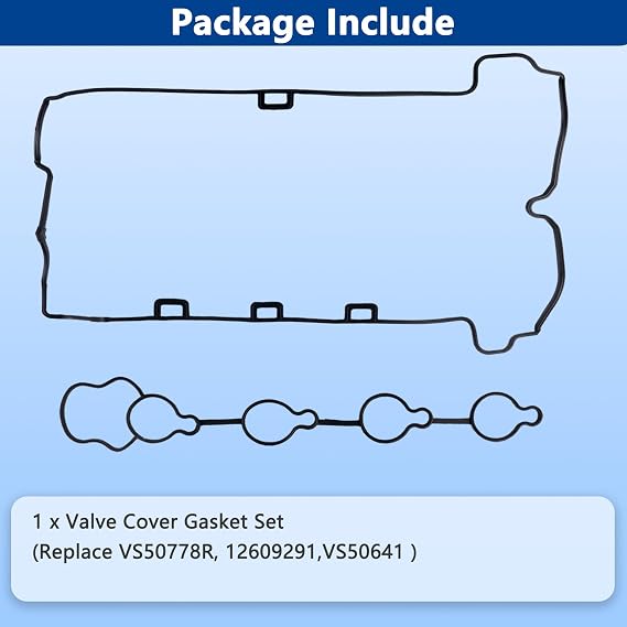 VS50778R Engine Valve Cover Gasket Set for Chevy Buick GMC Captiva Cobalt Equinox HHR Orlando Impala Malibu Allure Lacrosse Regal Verano Terrain 2007 2008 2009 2010 2011 2012 2013 2014 2015 2016 2017